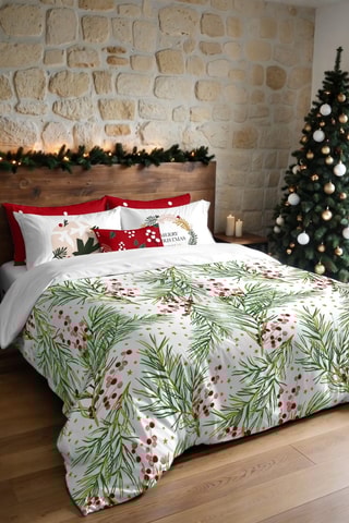 Housse de couette Nordique Laponie 4 - Blanc et vert