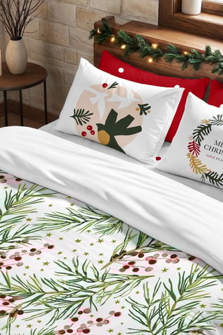 Housse de couette Nordique Laponie 4 - Blanc et vert