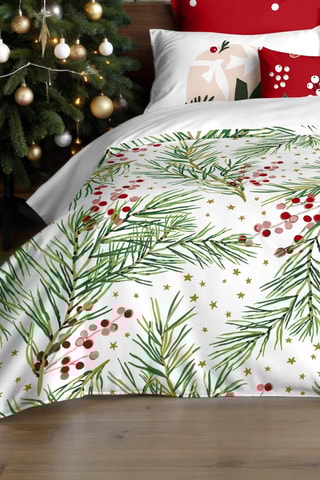 Housse de couette Nordique Laponie 4 - Blanc et vert