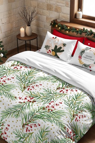 Housse de couette Nordique Laponie 4 - Blanc et vert