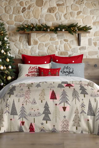 Housse de couette Nordique Laponie 6 - Beige et rouge