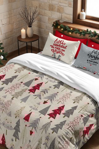 Housse de couette Nordique Laponie 6 - Beige et rouge