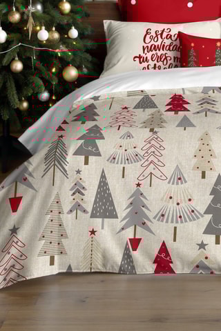 Housse de couette Nordique Laponie 6 - Beige et rouge