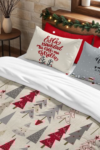 Housse de couette Nordique Laponie 6 - Beige et rouge