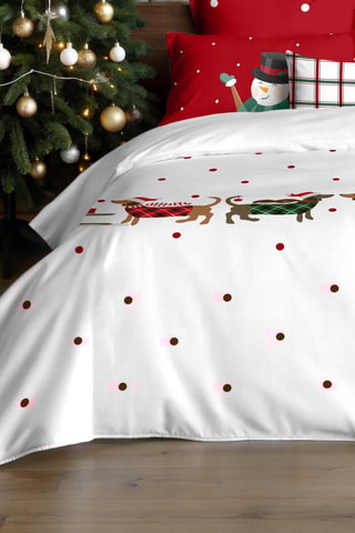 Housse de couette Nordique Laponie 51 - Blanc et rouge