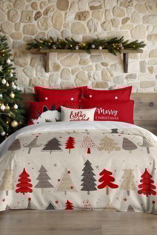 Housse de couette nordiqie Laponie 51 - Beige et rouge