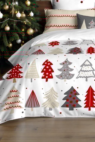 Housse de couette Nordique Laponie 101 - Blanc et rouge