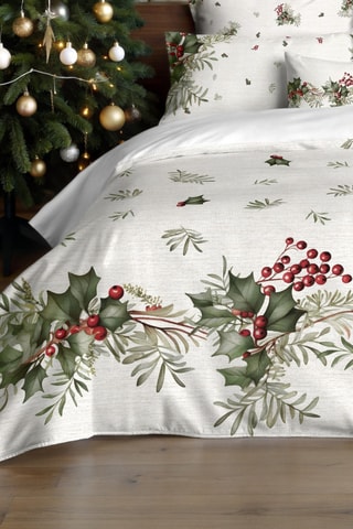 Housse de couette Guirlande de Houx - Blanc
