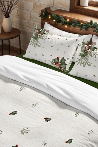 Housse de couette Guirlande de Houx - Blanc