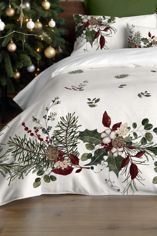 Housse de couette Guirlande de Houx - Blanc