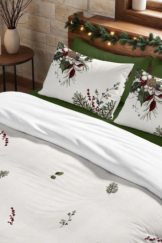 Housse de couette Guirlande de Houx - Blanc