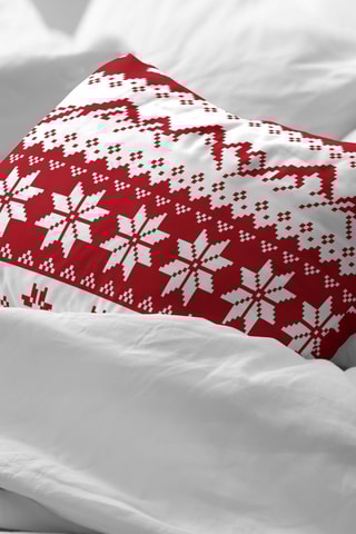 2 taies d'oreiller - Blanc et rouge