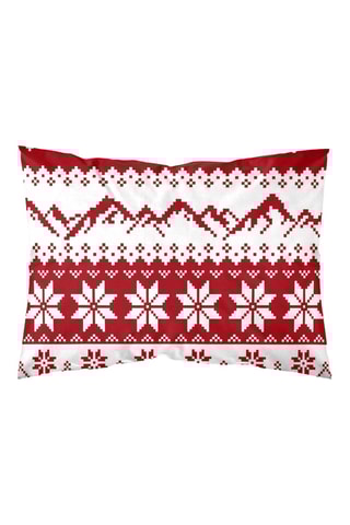 2 taies d'oreiller - Blanc et rouge