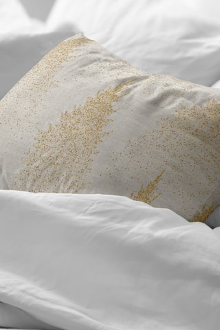 2 taies d'oreiller - Beige et doré