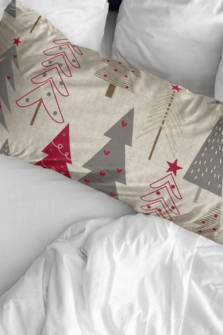 2 taies d'oreiller - Beige et rouge