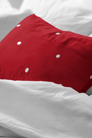 2 taies d'oreiller - Rouge et blanc