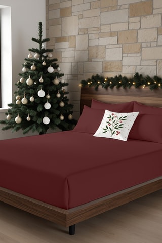 Drap-housse Muare - bordeaux