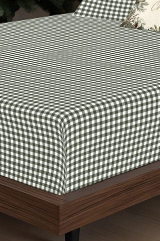 Drap-housse - vert Vichy Xmas