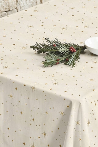 Nappe antitache Christmas cielo - Beige et doré