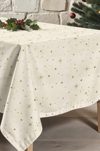 Nappe antitache Christmas cielo - Beige et doré