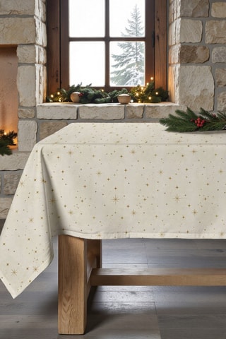 Nappe antitache Christmas cielo - Beige et doré