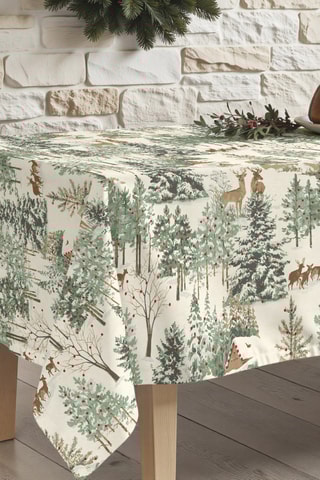 Nappe antitache Christmas ciervo - Ecru et vert