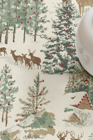 Nappe antitache Christmas ciervo - Ecru et vert