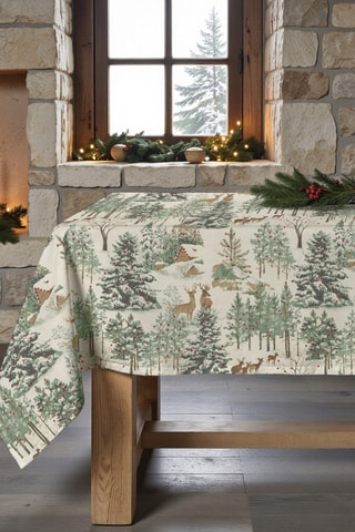 Nappe antitache Christmas ciervo - Ecru et vert