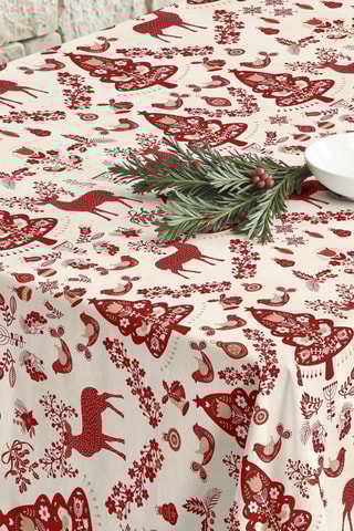 Nappe antitache - Beige et rouge