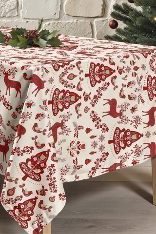 Nappe antitache - Beige et rouge