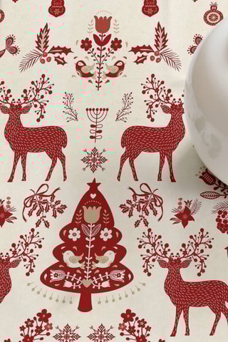 Nappe antitache - Beige et rouge