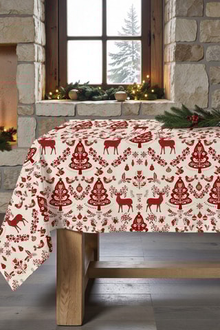 Nappe antitache - Beige et rouge