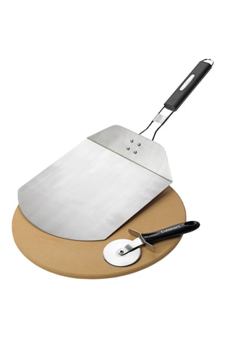 3 Pizza-barbecueaccessoires - Zilverkleurig en Beige