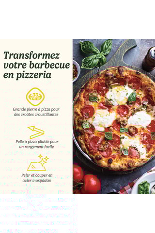 3 Pizza-barbecueaccessoires - Zilverkleurig en Beige