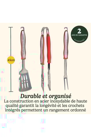 4 Barbecue-accessoires - Zilverkleurig en Rood