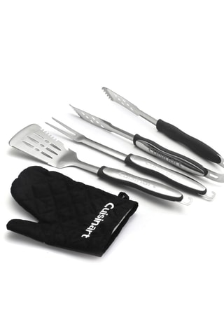 4 Barbecue-accessoires - Zilverkleurig en Zwart