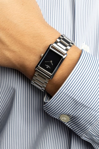 Montre à quartz en acier - Argenté et noir - Frederic Graff