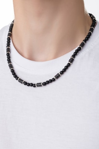 Collier - Verre de murano et pierres de lave - Marc Malone