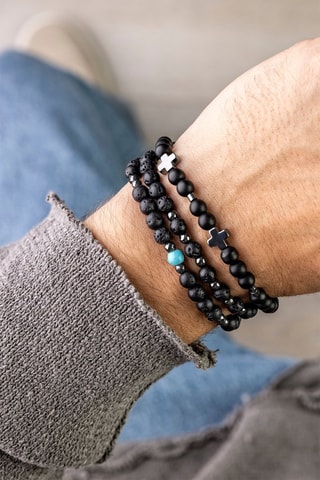 Bracelet - Turquoises et pierres de lave - Marc Malone