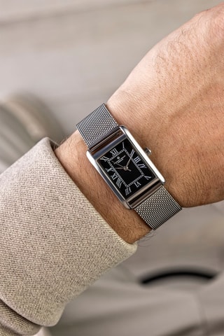 Montre à quartz en acier - Argenté et noir - Frederic Graff