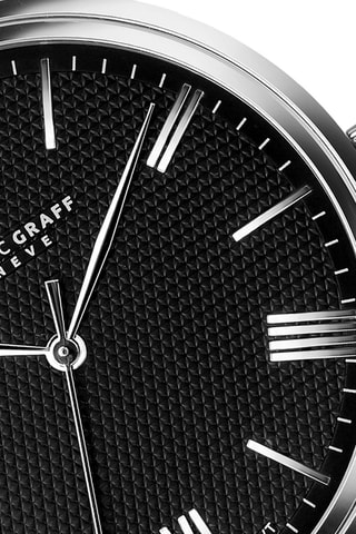 Montre à quartz en acier - Argenté et noir - Frédéric Graff