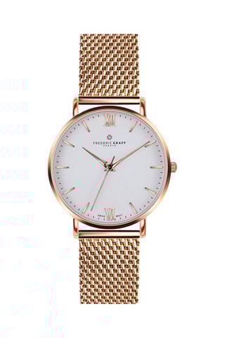 Montre à quartz en acier  - Doré et doré rose - Frederic Graff