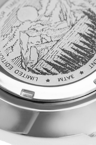 Montre à quartz en cuir - Noir et argenté - Frederic Graff