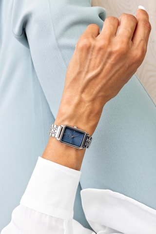 Montre à quartz en acier - Argenté et bleu - Frederic Graff