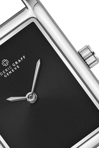 Montre à quartz en cuir - Noir et argenté - Frederic Graff