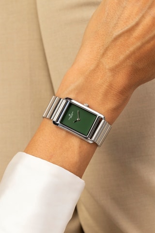 Montre à quartz en acier - Argenté et vert - Frederic Graff