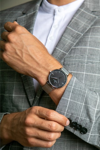 Montre à quartz en acier  - Argenté - Frederic Graff