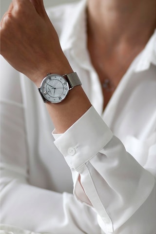 Montre à quartz en acier - Argenté et blanc - Frederic Graff