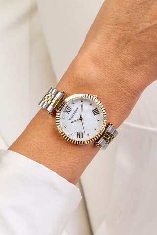 Montre à quartz en acier et nacre - Walter Bach
