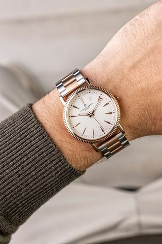 Montre à quartz en acier - Argenté et doré - Frederic Graff